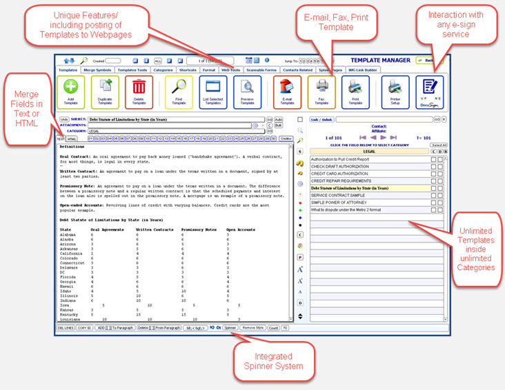 Template Manager (Word Processor)