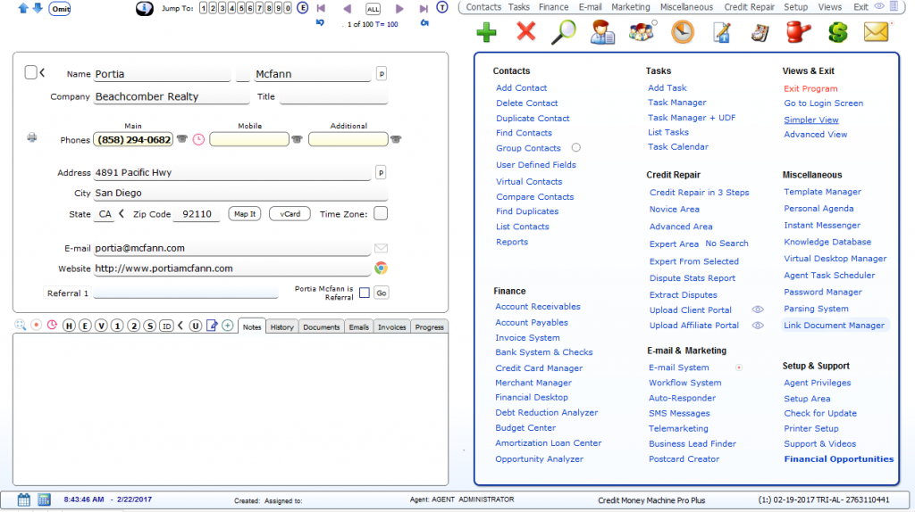 Credit Money Machine Program Main Screen