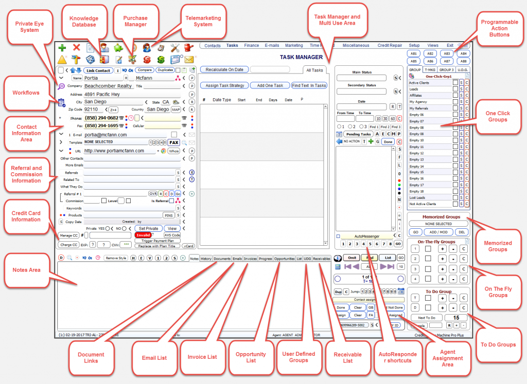 Credit Money Machine Software Main Screen Task Captions