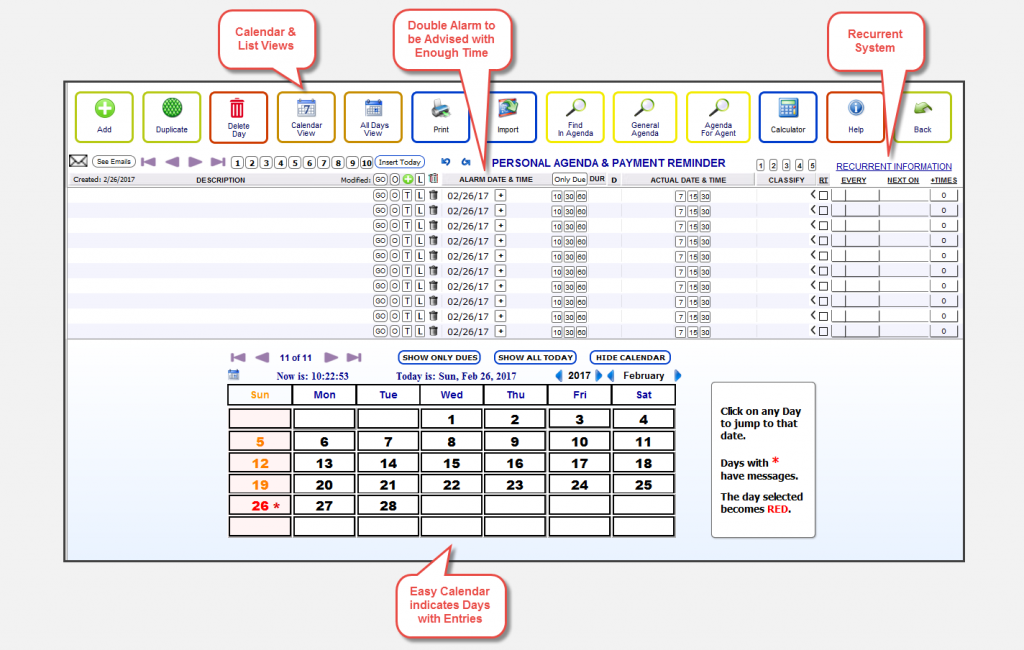 Personal Agenda of Credit Money Machine Software