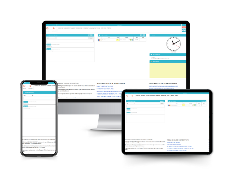 User dashboard showing task manager and instant messenger
