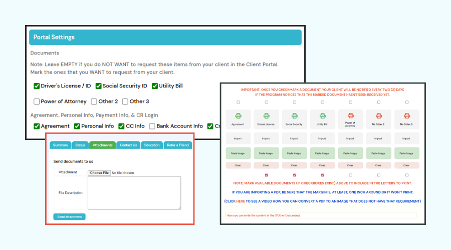 Customizable requests of Documents and Data